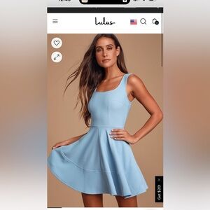 Gorgeous light blue stretchy fit and flare dress